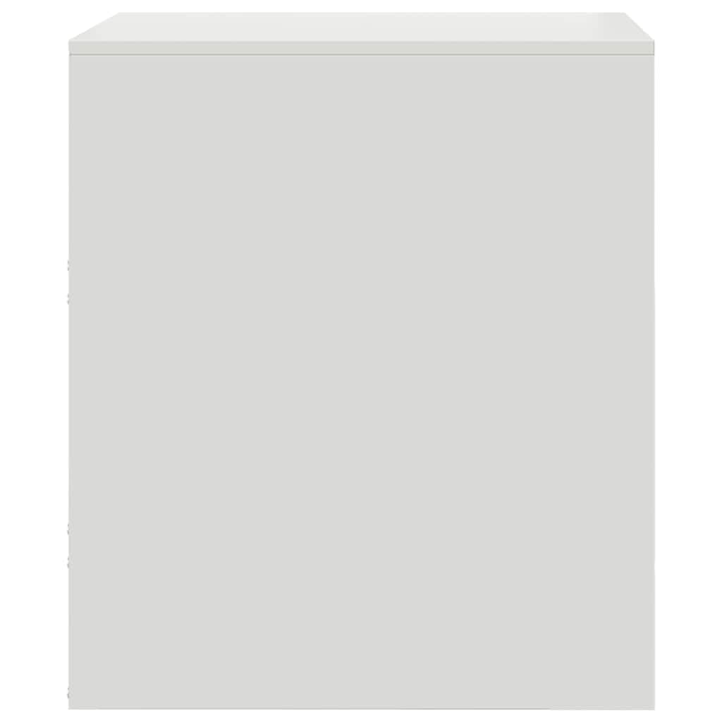 Acero laminado en frío diseño elegante almacenaje práctico Blanco 34 5 x 39 | Mesita de noche acero blanco 34,5x39x44 cm con dos cajones, moderna y resistente, organizador para dormitorio y salón