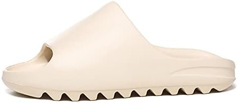 RUNSOON Unisex Slide Sandal Men Women Summer Slippers House Shoes for Adult Couples Indoor Outdoor, Beige EU46