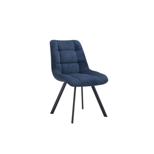 Meublorama Lot de 2 chaises VELMIA – Tissu Bleu océan – Pieds métal – Design Moderne – Élégance rafraîchissante