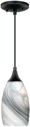 VAXCEL Milano Bronze Mini Pendant Ceiling Light Gray White Glass