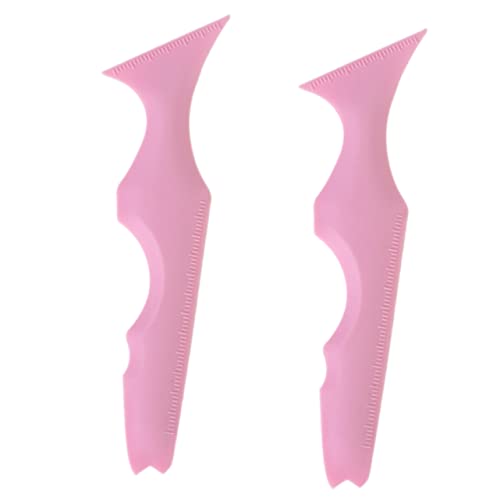 Beaupretty 2 Piezas Plantilla de Delineador de Ojos de Silicona Reutilizable Herramienta Multifuncional para Maquillaje de Ojos para Delineado Sombra y Labios para Principiantes Color Rosa