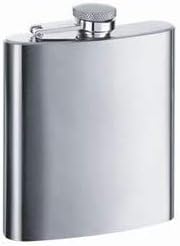 Hip Flask Holding 8 oz. - Metallic Grey, Stainless Steel, Heavy Gauge, Laser Welded, Leakproof, Rustproof Finish, in Black Gift Box
