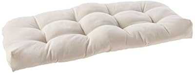Sweet Home Collection Patio Chair Cushions Outdoor Loveseat Lounge Seat Pads Premium Comfortable Thick Fiber Fill Tufted 44" x 19", 1 Count (Pack of 1), Cream