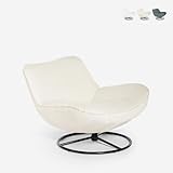  Produce Shop Sillón Moderno Giratorio para salón y despacho de Tela bouclé Konn - Beige