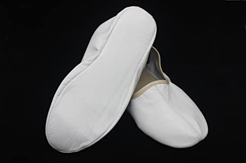 Women's Indoor Leather Slippers White and Beige Traditional Babouche House Shoes Moccasin Tawaf Shoes3
