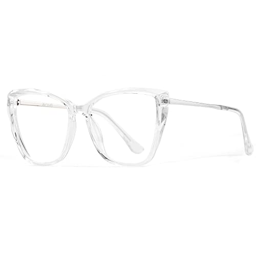 Image of Blue Light Blocking Glasses Cat Eye Stylish Computer Eyeglasses UV Ray Filter Women AB3304 (Clear)
