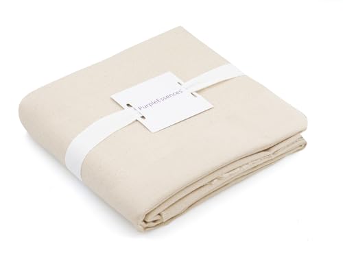 PurpleEssences 100% Cotton Canvas Duck Fabric, Natural Cloth for Sewing,