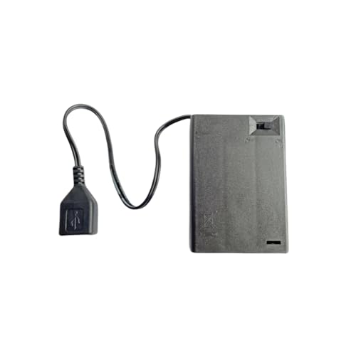 Image of Portable Battery Pack for Neon Signs - 5V LED Neon Sign Power Supply, Convert Plug-in Neon Lights to Battery-Operated (3AA, Black)