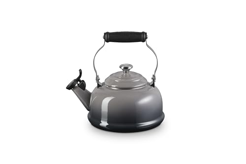 Image of Le Creuset Enamel On Steel Whistling Tea Kettle, 1.7 qt., Oyster