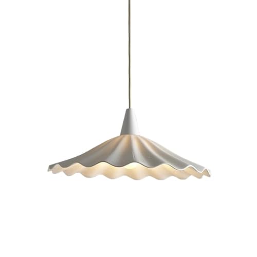 Suspension lampe céramique blanche 30cm au design nordique doux et chaleureux