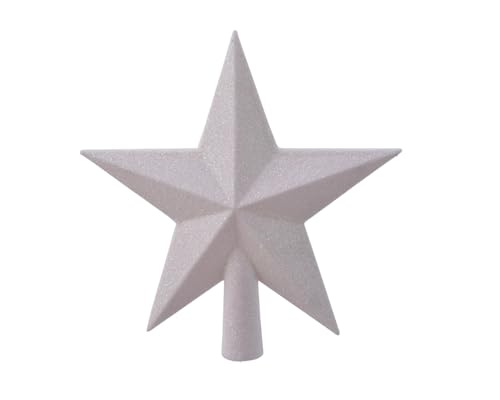 KAE Christbaumspitze Stern Kunststoff Glitzer 19cm weiß irisierend