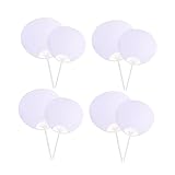 COSMEVIVI 8 Piezas Abanicos de Papel para Pintar DIY Ventiladores de Mano Blanco para Dibujo y Decoración Educativo para Blanco