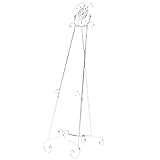 ヴィンテージスタイルのイーゼル、広告用イーゼル アイアン、スタンディングイーゼル ブラック、ホワイト、ポスタースタンド ショッププロモーションの広告表示に適しています(Color:ホワイト)