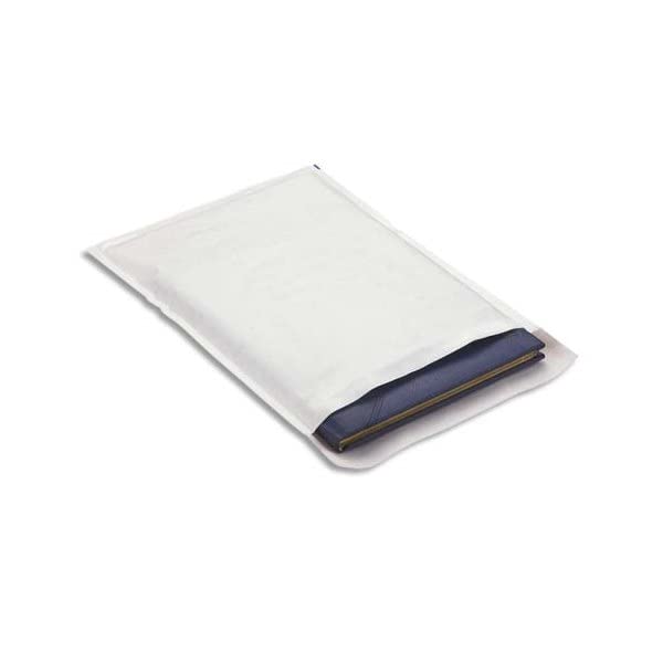 BoŒte de 100 pochettes matelassees en kraft blanches bulles air format 22 x 33 cm