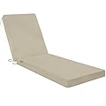 Favoyard Chaise Lounge Cushions Outdoor 72 x 21 x3 Inch Waterproof & 3-Year Fade Resistant Outdoor Lounge Chair Cushions with Removable Cover, Ties and Hidden Zipper for Patio Pool Lounge Chairs