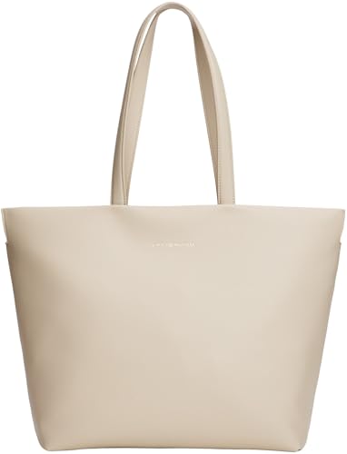 Tommy Hilfiger Bolso TH LOGOTAPE TOTE AW0AW17693 para mujer, color beige (beige clásico), talla única, Beige (beige clásico), One Size
