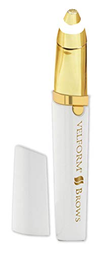 BEST DIRECT Velform Visto en TV Set de 2 Depiladores de Cejas y Bigote + 1 Espejo de Belleza para la Depilación Facial y el Cuidado Personal - Depiladoras con luz LED