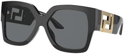 Versace Woman Sunglasses Black Frame, Dark Grey Lenses, 59MM, Black Dark Grey, One size