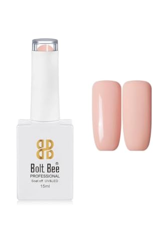 Image of BOLT BEE 15ML Gel Nail Polish 1Pc Clear Pink Glitter Soak off UV LED Nail Art Starter Manicure Salon DIY at Home, 0.5 OZ (104)