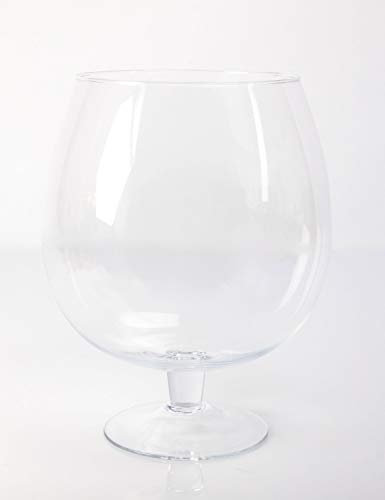 innaGLAS Vase Boule sur Pied - Grand Verre à Brandy, Transparent, 30cm, Ø 23cm - Verre XXL