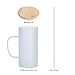 PYD Life 6 Pack Sublimation Glass Blanks Beer Mug Frosted 22 OZ with Bamboo Lid and Glass Straw for Mug Tumbler Heat Press Sublimation Oven Printing