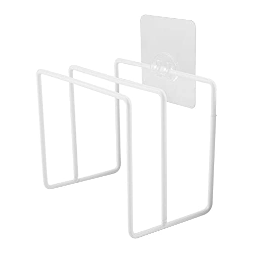 MOUMOUTEN Kitchen Organiser Rack - Wall-mounted Self-adhesive Baking Tray & Chopping Board Storage (White)