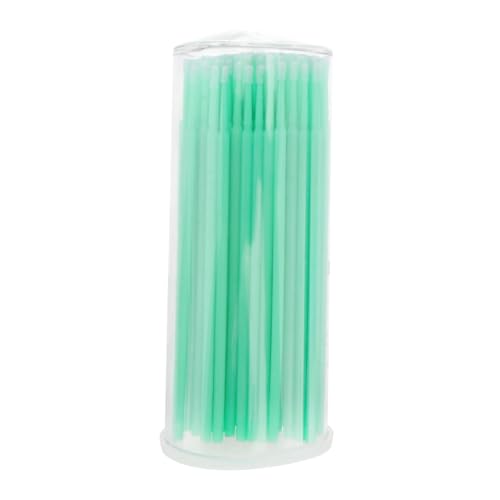 FOYTOKI 100pcs Green Disposable Eyelash Extension Applicators Lash Tweezer Eyelash Remover Brush Mascara Tools