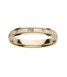 Alliance Mariage Or Jaune 9 carats Angie, anneau 3,5 mm classique pour homme et femme taille 67