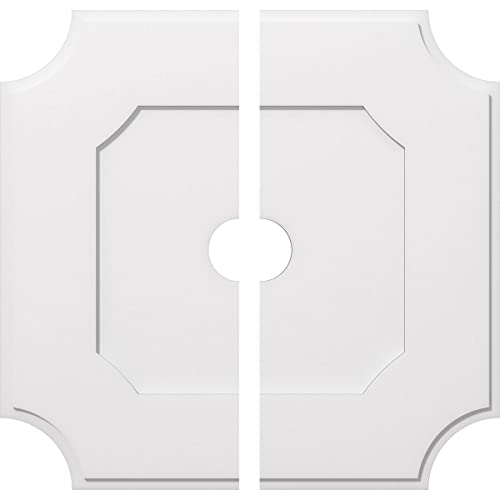 Ekena Millwork CMP38LE2-05000 Locke Architectural Grade PVC Contemporary, Two Piece Urethane Ceiling Medallions 38"OD x 5"ID x 22 3/4"C x 1"P