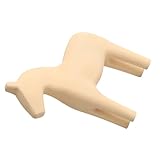 LOORGVEL Handgefertigte Holzpferd Figur Dalapferd Beige 20cm Skandinavische Deko für Wohnzimmer und Schreibtisch im Büro