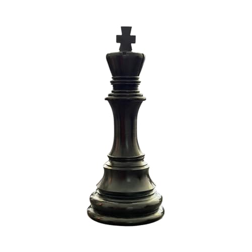 Image of Chess King Statue | Shatranj Raja Statue | Height - 15 Inch | Sculpture for Home Decor | Office Decor | Table Decoration Set of 1 (Black)