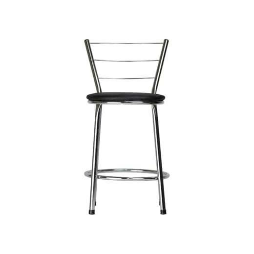 Banqueta Baixa Cromada 3 Ferrinhos Multiuso Sua Casa Top Cozinha Americana Aço Balcão Area Gourmet (PRETO)