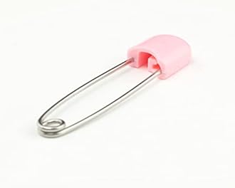 OsoCozy Diaper Pins - {Pink} - Sturdy, Stainless Steel Diaper Pins with Safe Locking Closures - Use for Special Events, Crafts or Colorful Laundry Pins , 8 Count (Pack of 1)