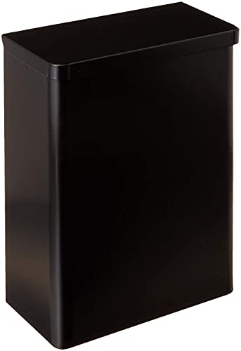 Image of INDIAN DECOR 500788 Sanitary Napkin and Tampon Disposal Receptacle, Surface Mount, Steel, Black, Liner held in Place with Bracket