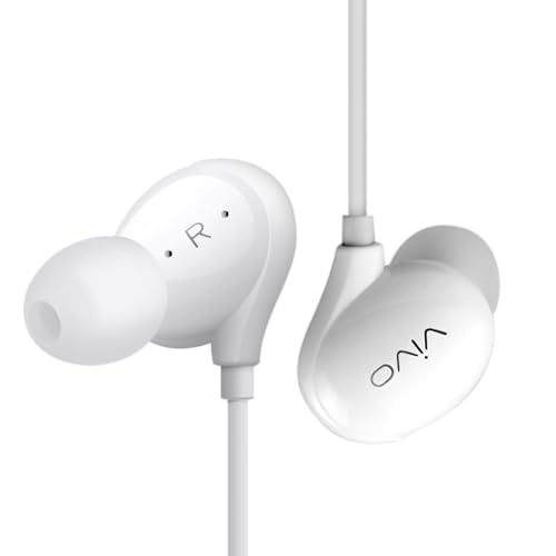 Image of vivo Xe710 Wired Type C Earphones with Mic for Clear Calling, Powerful Audio,1.25M Cable (White, in The Ear) - in Ear