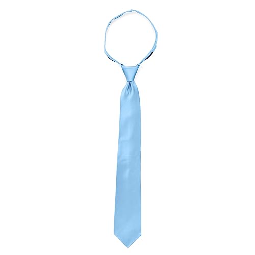 Image of boxed-gifts Umo Lorenzo Mens Zipper Ties Solid Color Pre Tied Polyester Neckties for Men and Women