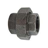 MIDLAND INDUSTRIES 65602 Union, 3/8 in FPT x 3/8 in FPT, Iron, Black, 150 lb