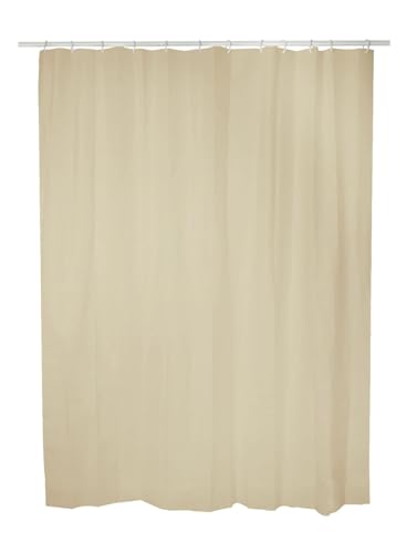 Exma Cortina Ducha Antimoho [Lote DE 2 UDS] Plegable para Baño de Tela Impermeable Cortinas de Bañera - 140x180 Beige Crema