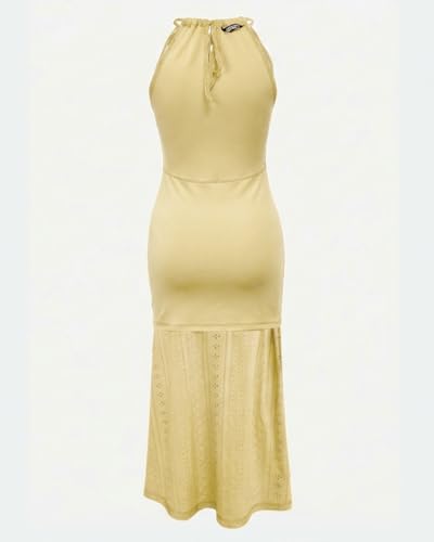 Image of CHICME Womens Summer Halter Ruched Bodycon Long Dresses