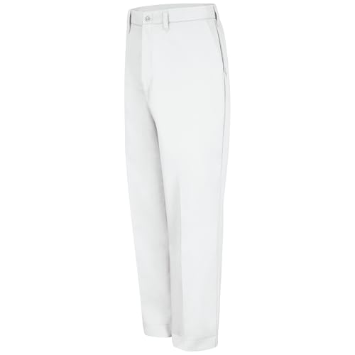 Pantalon de travail blanc infroissable homme Red Kap vêtement professionnel résistant