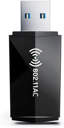 USB WiFi Adapter for Desktop PC - AC1300 5G 2.4G Dual Band USB3.0 Wireless Adapter for Desktop PC Laptop with WiFi Antenna for Win11/10/7 Wi-Fi Dongle for Gaming High Speed Internet Network WiFi Card