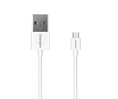 Champion Micro Super Durable Micro to USB 2.5 Round Cable with High Speed Charging, Quick Data Sync and PVC Connectors for All USB Powered Devices (White) (B09KM56C89) Amazon Price History, Amazon Price Tracker
