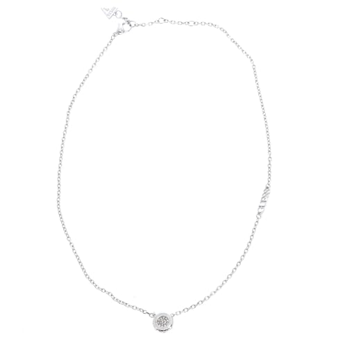 GUESS collier Stylish Coin Necklace Rhodium argenté