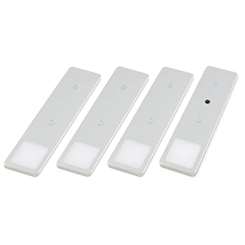 kalb | LED Unterbauleuchten SET Solid2, silbergrau mit mech. Schalter, 3W, 200cm Kabell&auml;nge, Auswahl:4er Set warmweiss