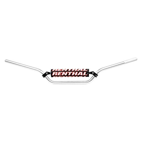 Guidon Vintage High Argent Renthal 7/8 guidon moto 22mm argent 838