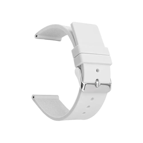 [] YingYou 12mm 14mm 16mm 18mm 20mm 22mm 24mm VRXgbv IK \tgo[oh puXbgANZT[(White,SILVER BUCKLE_22MM)