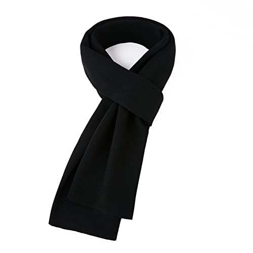 Fashion Mens Scarf Winter Cashmere Scarves Long Plain Fashion Formal Soft Scarf for Men, Dark Black, Standard, Dark Black, Standard