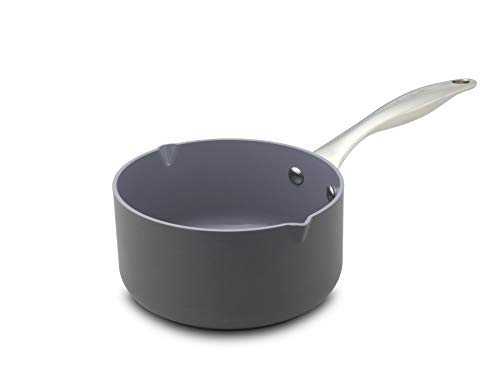 GreenPan 16 cm Mango y Tapa para inducción Venice anodizada Base Antiadherente de cerámica diseño de cazo Abierto