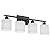 Black Vanity Lights for Bathroom, Anti-rust 4-Light Bathroom Light Fixtures Over Mirror, Modern 24Inches Wall Sconces, Eye-caring Milky White Glass Shades, Standard E26 Base, Bulbs Not Included