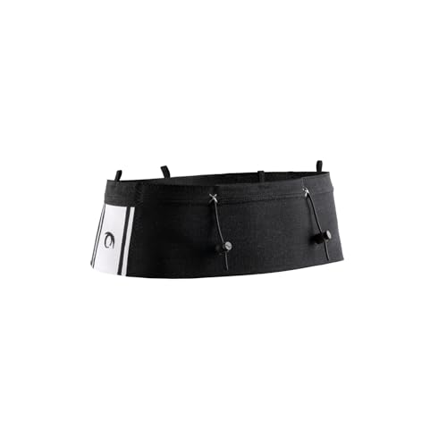 LURBEL Loop Two, cinturón portadorsales, cinturón de Trail, cinturón portabastones, Ajuste óptimo. Unisex. (Negro/Blanco, 3)